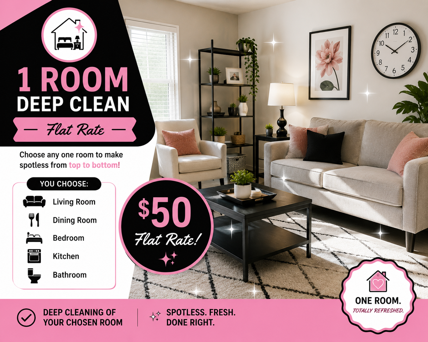 one room deep cleaning flat rate